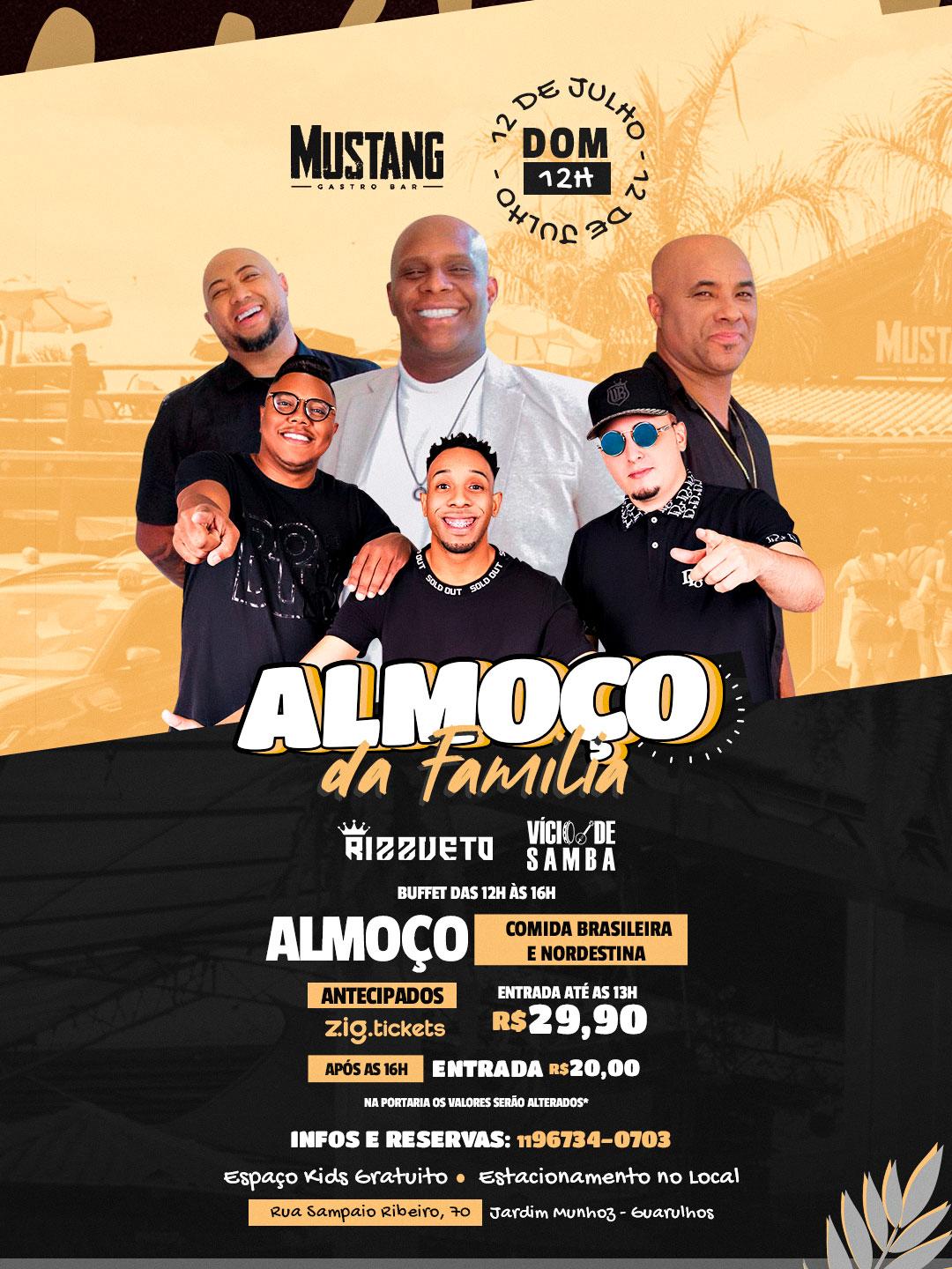 ALMOÇO DOMINGO 12/07/2026 NO MUSTANG GUARULHOS
