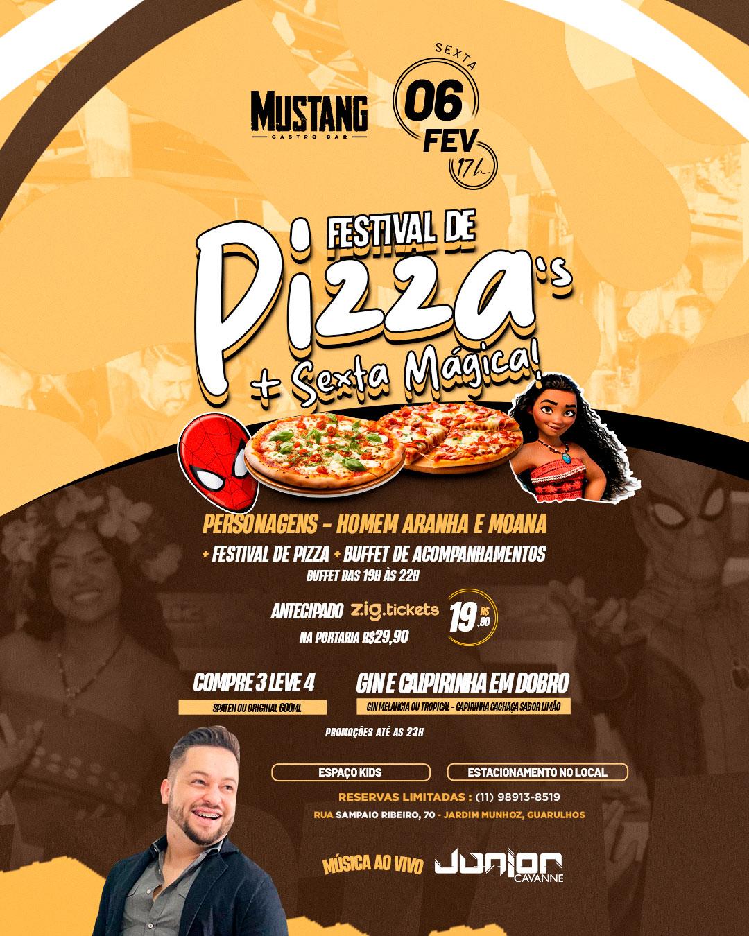 FESTIVAL DE PIZZA SEXTA 06/02/2025 NO MUSTANG GUARULHOS