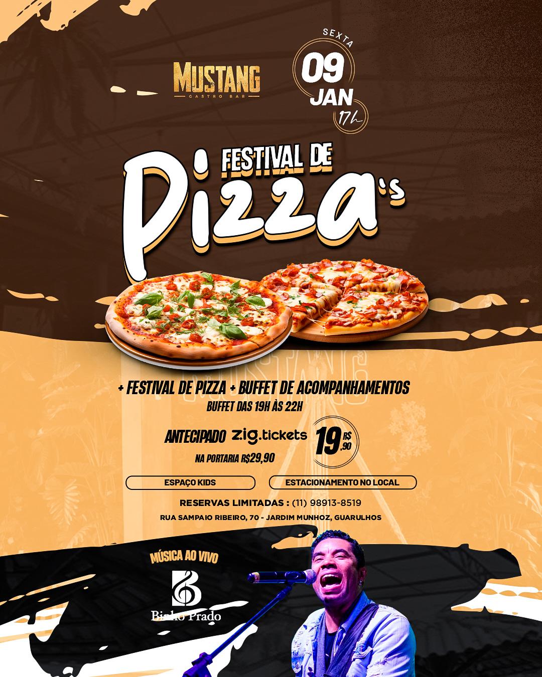 FESTIVAL DE PIZZA SEXTA 09/01/2026 NO MUSTANG GUARULHOS