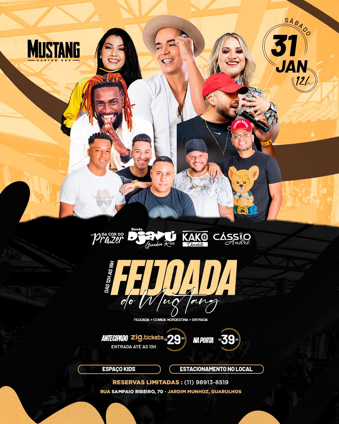 FEIJOADA SÁBADO 31/01/2026 NO MUSTANG GUARULHOS
