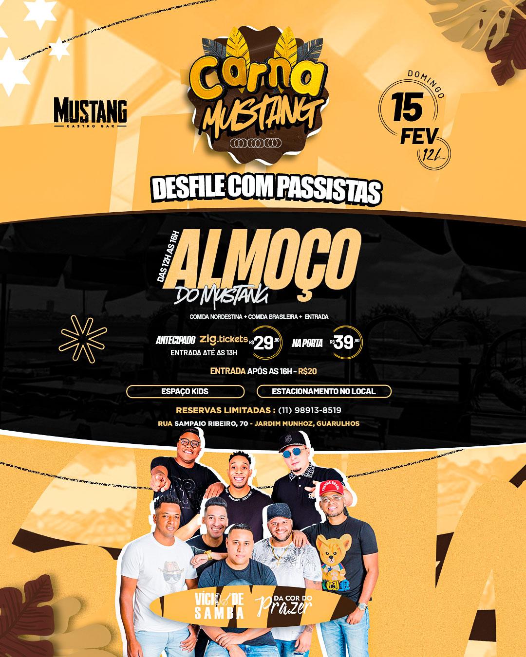 ALMOÇO DOMINGO 15/02/2026 NO MUSTANG GUARULHOS
