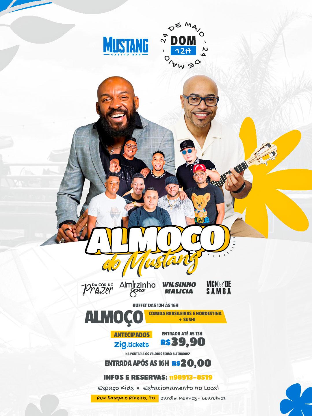 ALMOÇO DOMINGO 24/05/2026 NO MUSTANG GUARULHOS