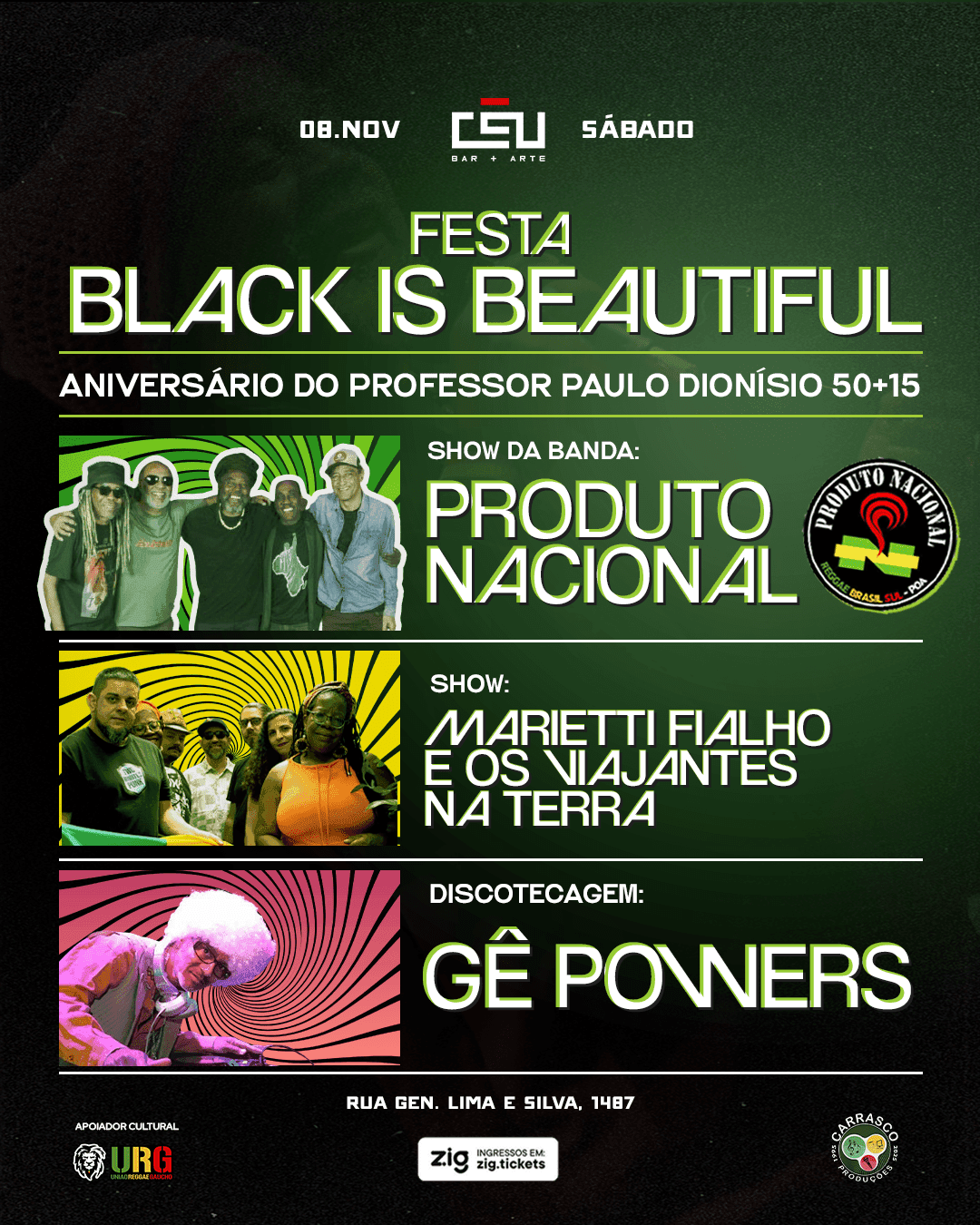 Black is Beautiful // Produto Nacional // Marietti Fialho e os Viajantes na Terra // Aniversário do Professor Dionísio