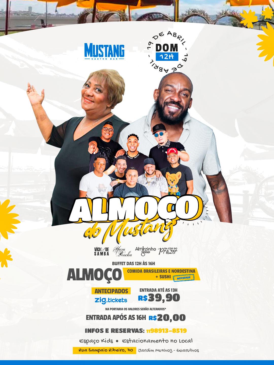 ALMOÇO DOMINGO 19/04/2026 NO MUSTANG GUARULHOS
