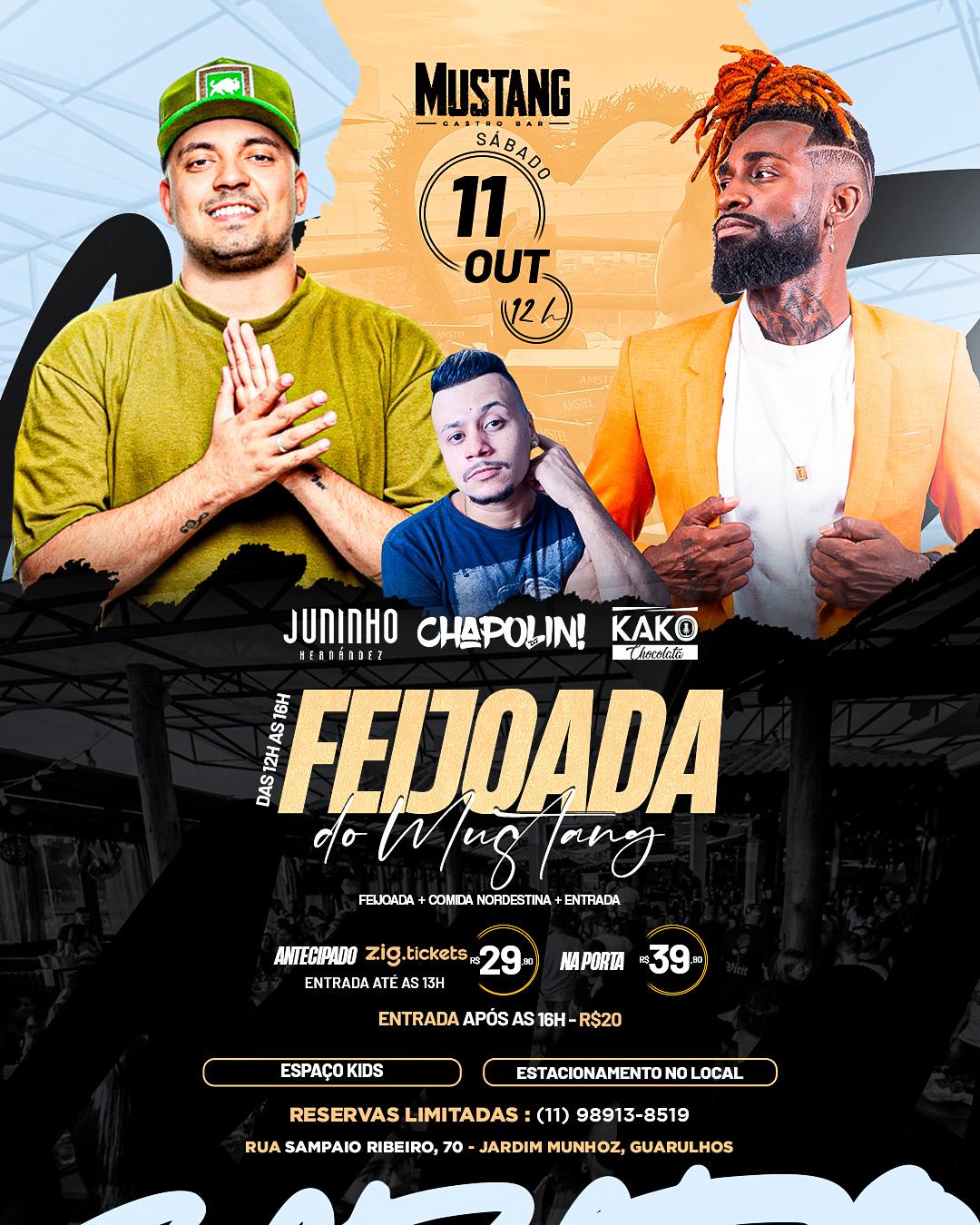 FEIJOADA SÁBADO 11/10/2025 NO MUSTANG GUARULHOS