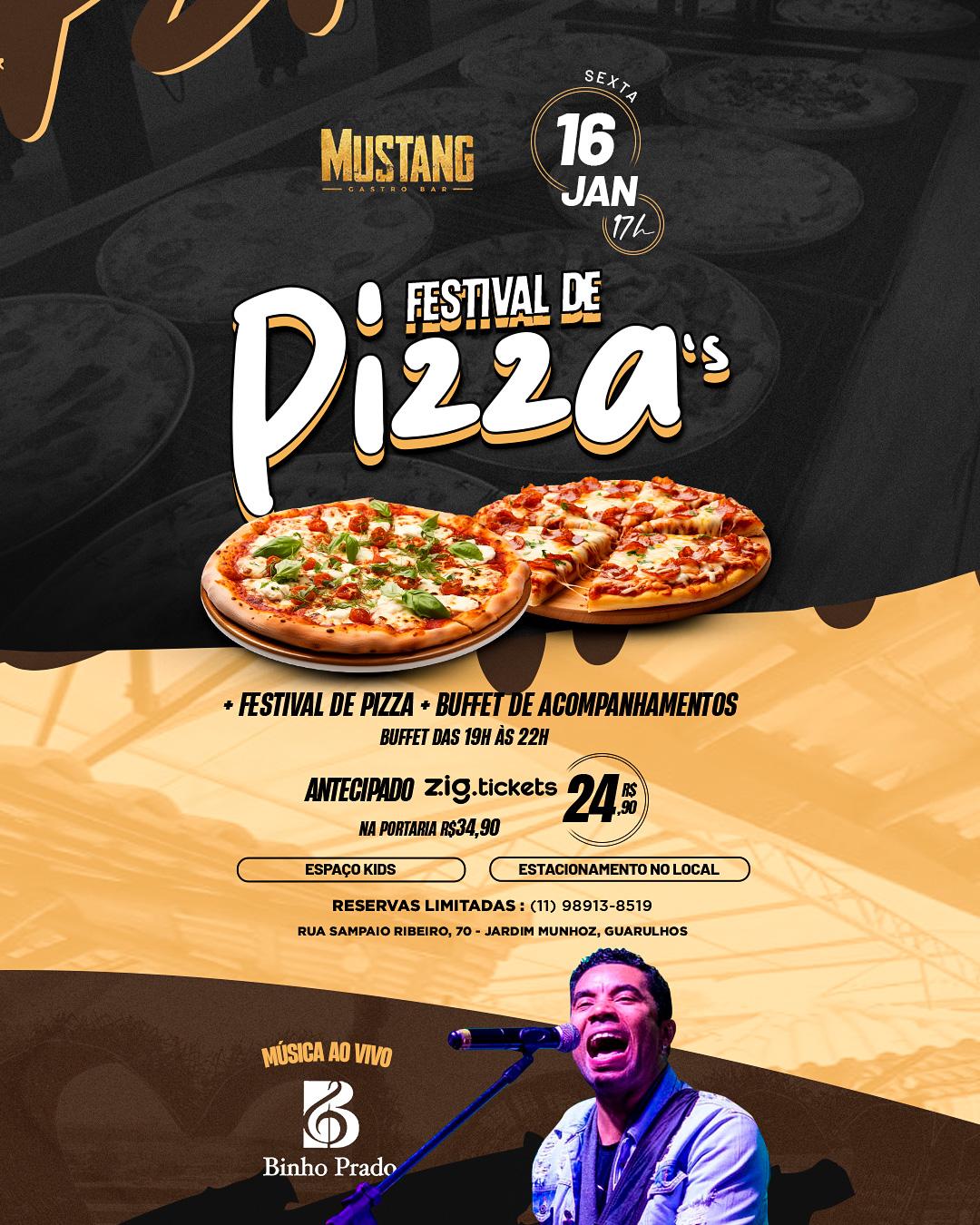 FESTIVAL DE PIZZA SEXTA 16/01/2026 NO MUSTANG GUARULHOS