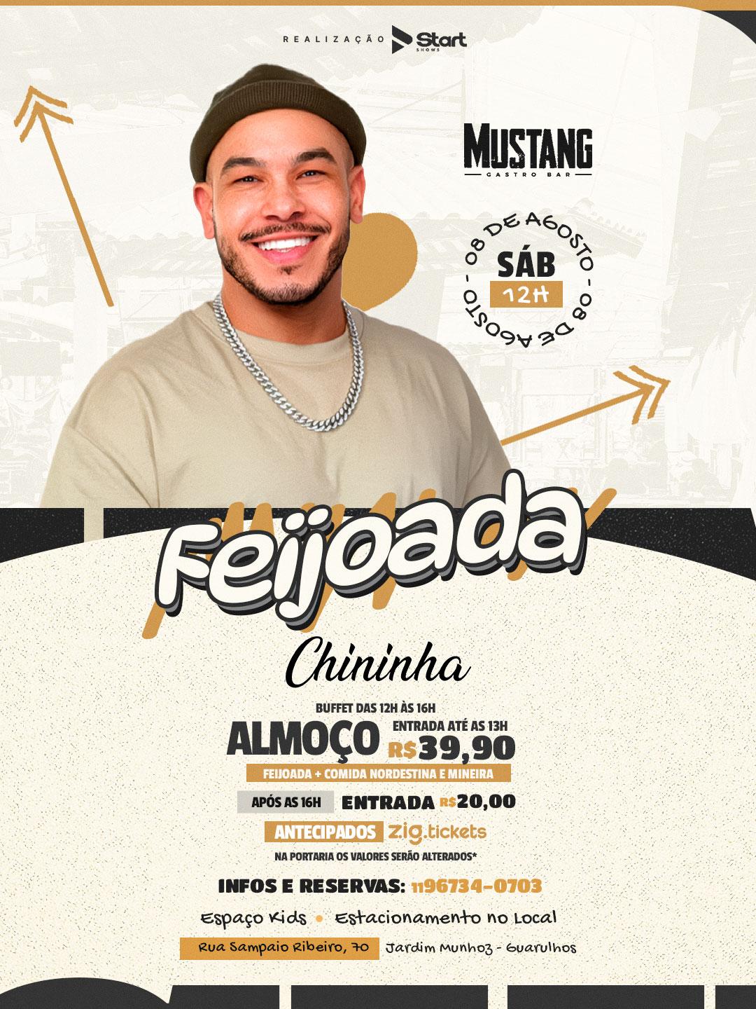 CHININHA - SÁBADO 08/08/2026 NO MUSTANG GUARULHOS