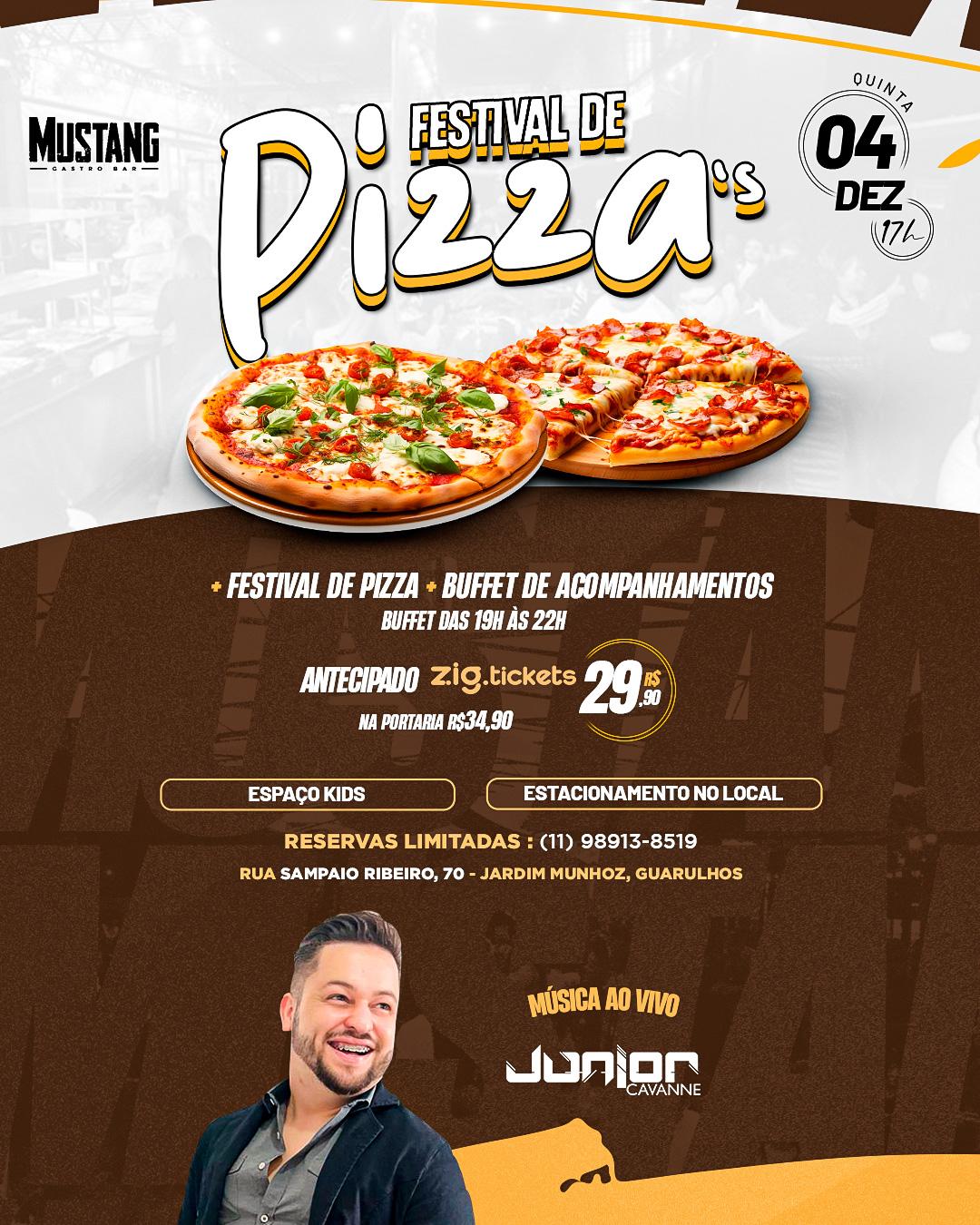 FESTIVAL DE PIZZA QUINTA 04/12/2025 NO MUSTANG GUARULHOS