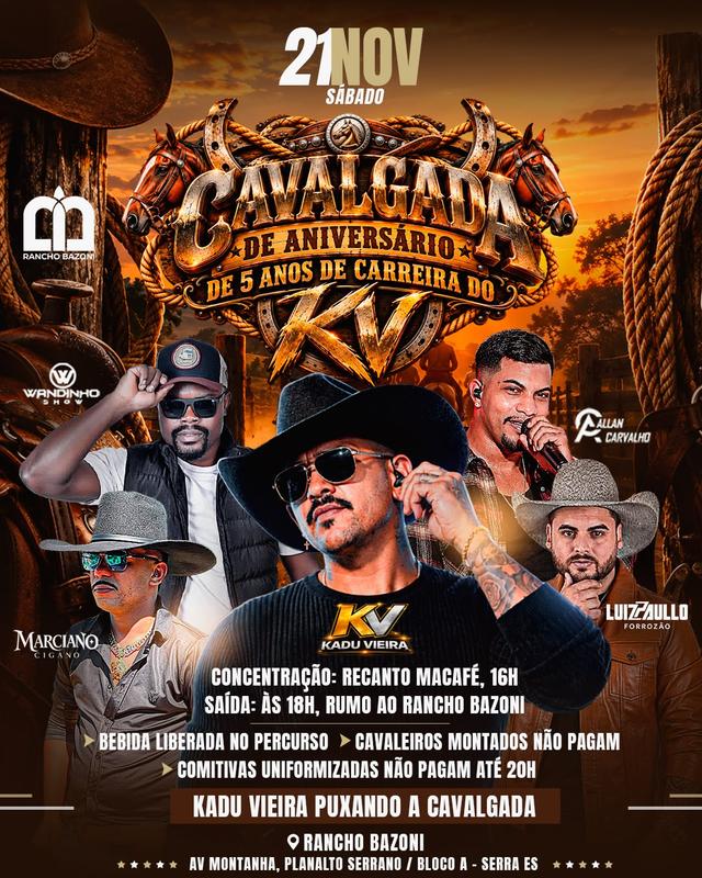 CAVALGADA DE ANIVERSÁRIO DE 5 ANOS DE CARREIRA DO KV