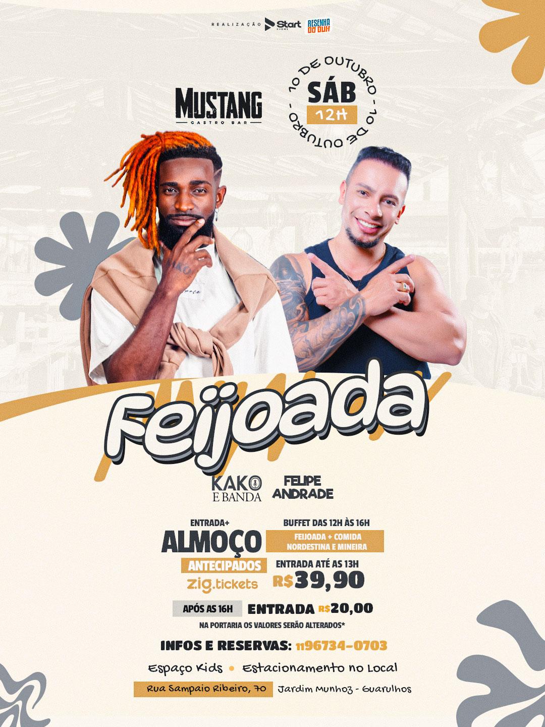 KAKO CHOCOLATA - FELIPE ANDRADE SÁBADO 10/10/2026 NO MUSTANG GUARULHOS