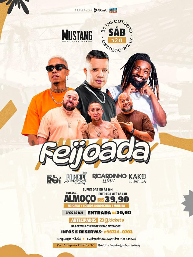 RICARDINHO LIMA - KAKO CHOCOLATA - CANTO DO REI SÁBADO 31/10/2026 NO MUSTANG GUARULHOS